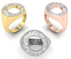 18K White Gold Baguette Diamond Ring — 3 COLOR