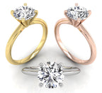 18K Round Diamond Solitaire Engagement Ring — 3 COLOR