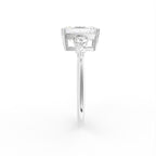 18K Bespoke Emerald Cut Diamond Engagement Ring — SIDE