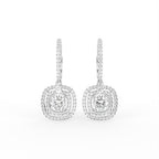 18K Drop Princess Diamond Earrings — TOP