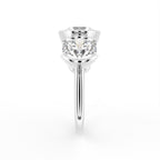 18K Yellow Gold Trilogy Round Diamond Ring — SIDE