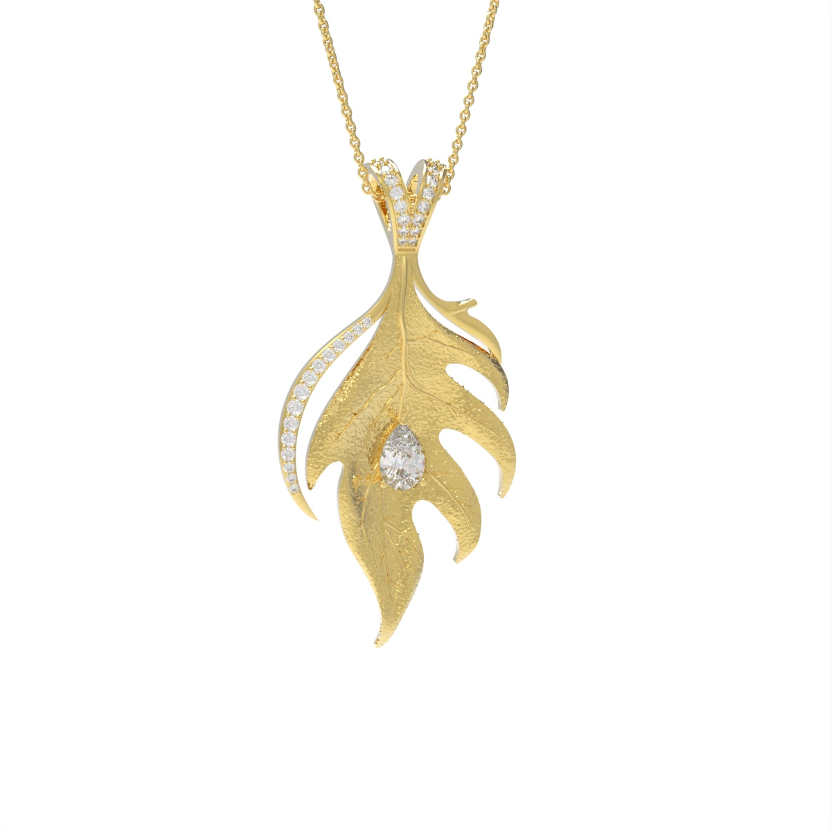 18K Diamond Pendant — 3D VIEW