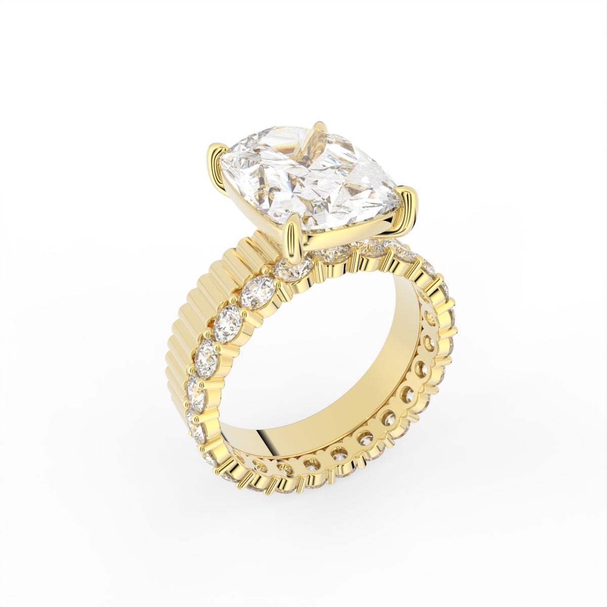 Sterling Silver Emerald Diamond Ring — IMAGE URL