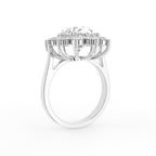 18K Halo Oval Diamond Ring — 3D VIEW