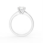 18K Solitaire Round Diamond Engagement Ring — FRONT