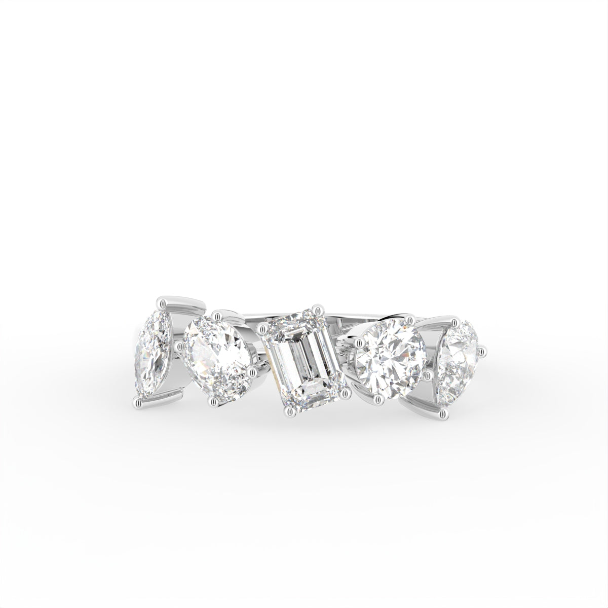 18K Mixed Cut Diamond Ring — TOP