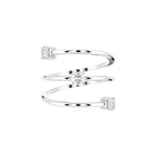 18K White Gold Bespoke Round Diamond Spiral Ring — TOP