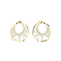 14K White Gold Round Diamond Earrings — TOP