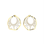 14K White Gold Round Diamond Earrings — TOP