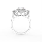 18K Halo Oval Diamond Ring — FRONT