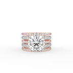 18K Two Tone Solitaire Round Diamond Ring — TOP