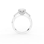 18K Trilogy Oval Diamond Ring — FRONT