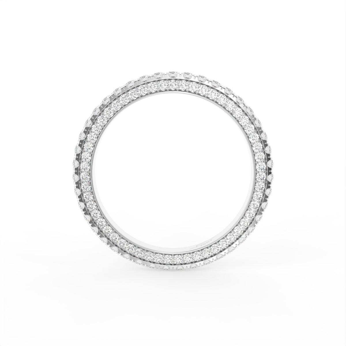 18K Full Eternity Round Diamond Ring — FRONT