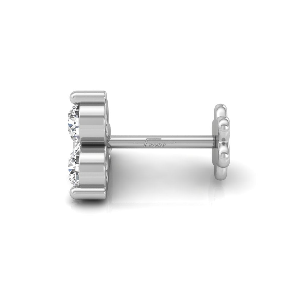 vimg:FJ3739|vimg:FJ3746|vimg:FJ4124|14K Round Diamond Piercing Earrings — SIDE VIEW