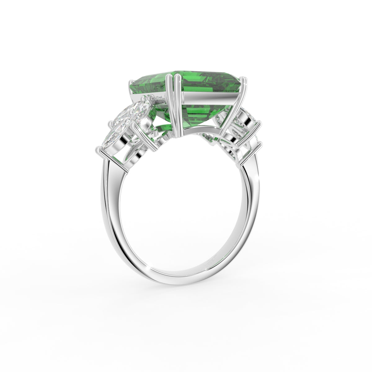 18K Solitaire Marquise Diamond Ring — 3D VIEW