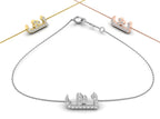 vimg:FJ1319|vimg:FJ2057|18K White Gold Arabic Alphabet Round Diamond Bracelet — 3 COLOR