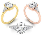 18K Solitaire Oval Diamond Engagement Ring — 3 COLOR