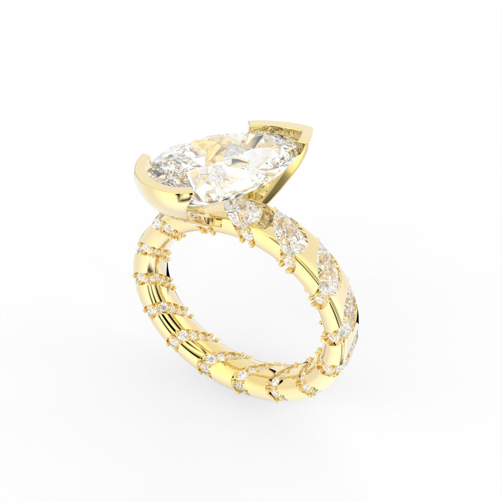 Sterling Silver Pear Diamond Ring — IMAGE URL