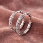 18K Diamond Hoop Earrings — AI cloth, in-house
