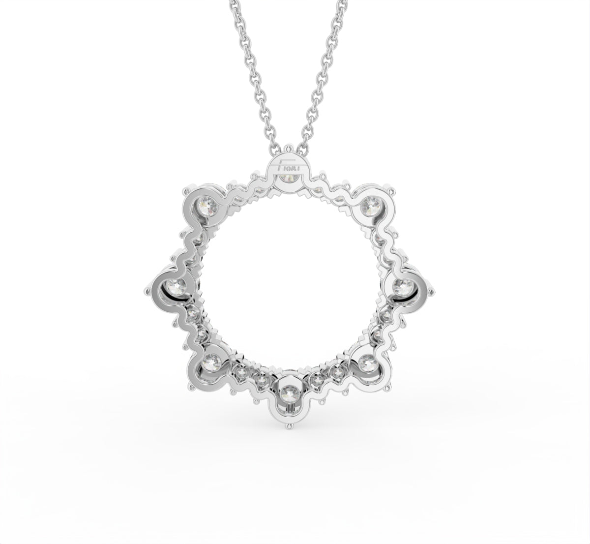 18K Sun Diamond Pendant — BACK