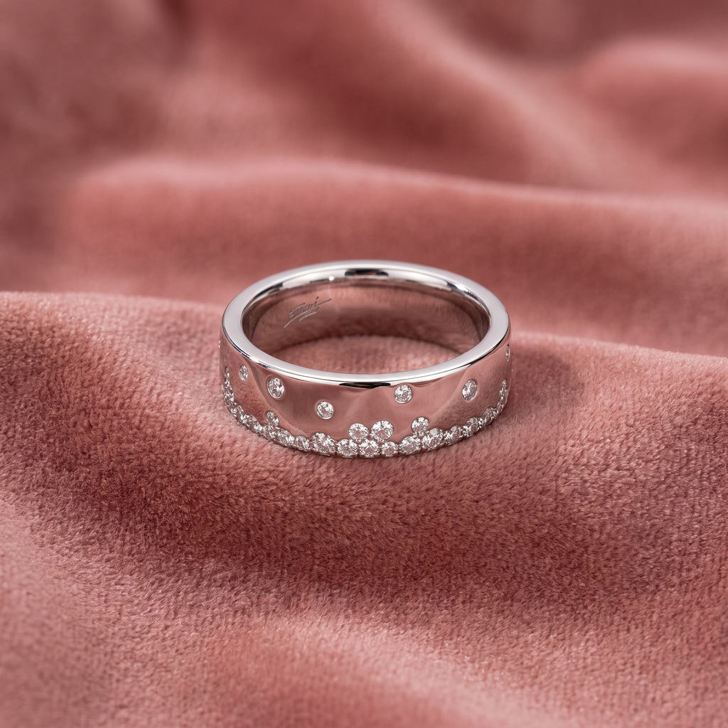 18K Round Diamond Band Ring — AI cloth, in-house