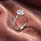 18K Solitaire Round Diamond Engagement Ring — AI cloth, in-house