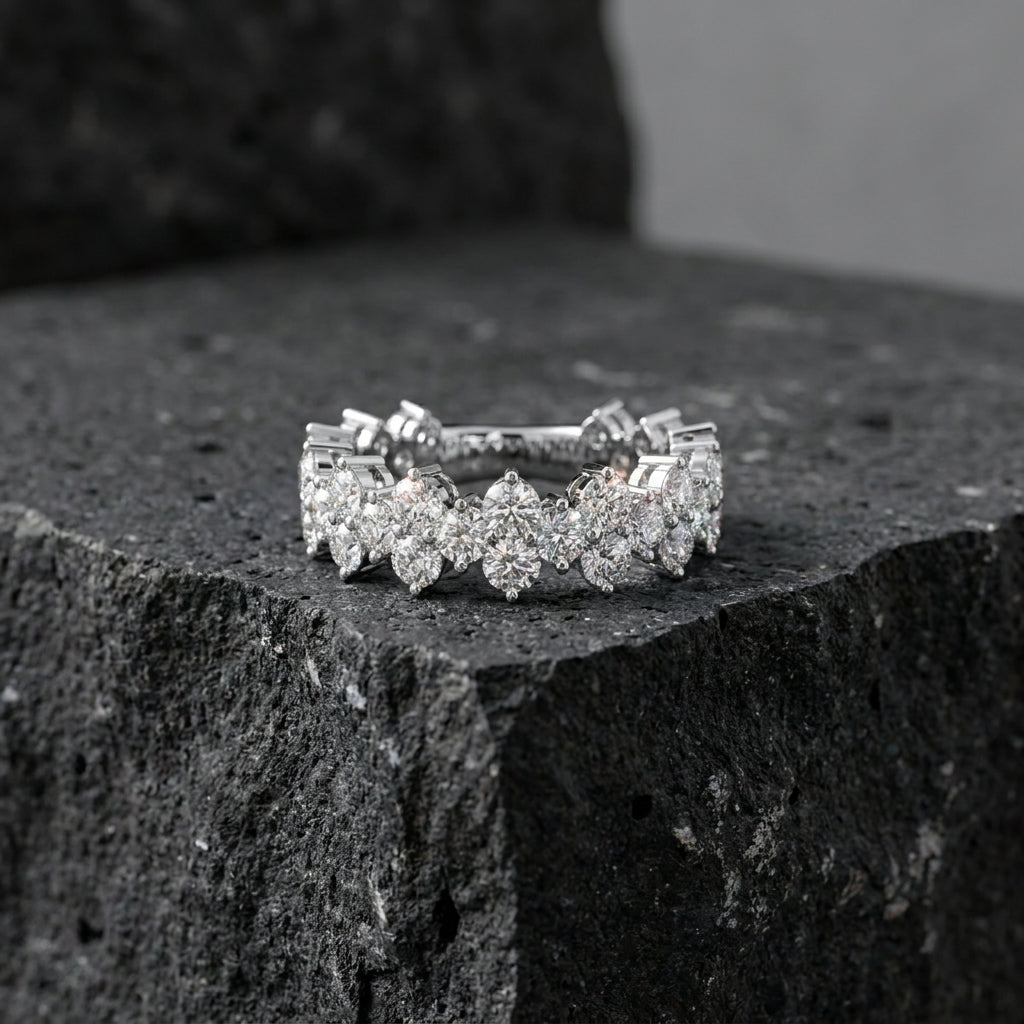 18K Yellow Gold Eternity Round Diamond Ring