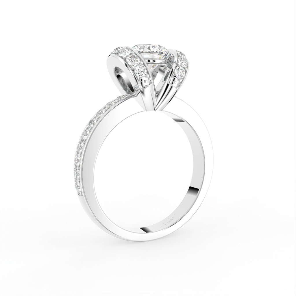 18K Bespoke Round Diamond Solitaire Ring — 3D VIEW