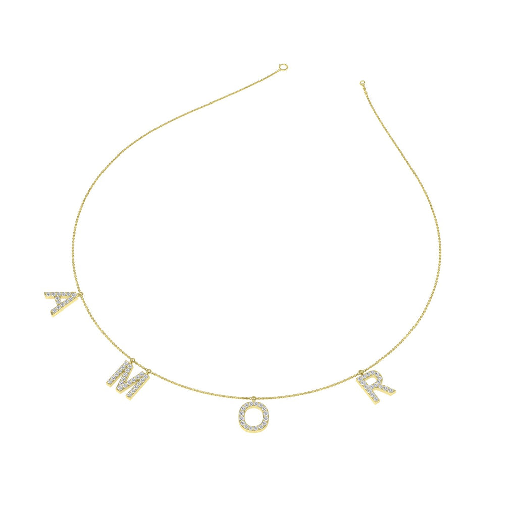 18K Amor Charm Diamond Necklace — 3D VIEW