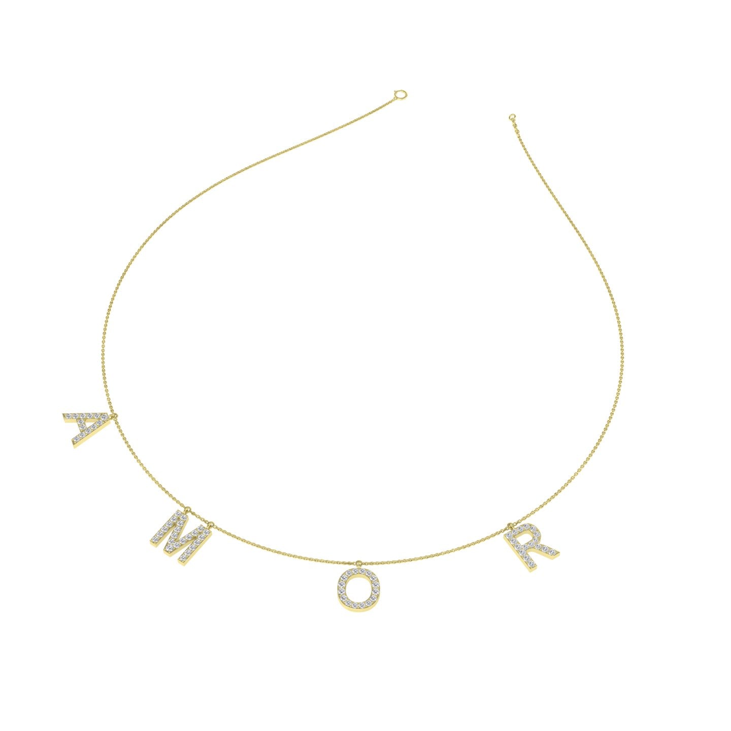 18K Amor Charm Diamond Necklace — 3D VIEW