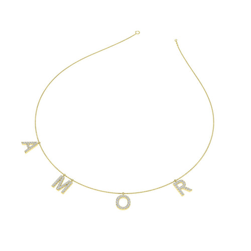 18K Amor Charm Diamond Necklace — 3D VIEW