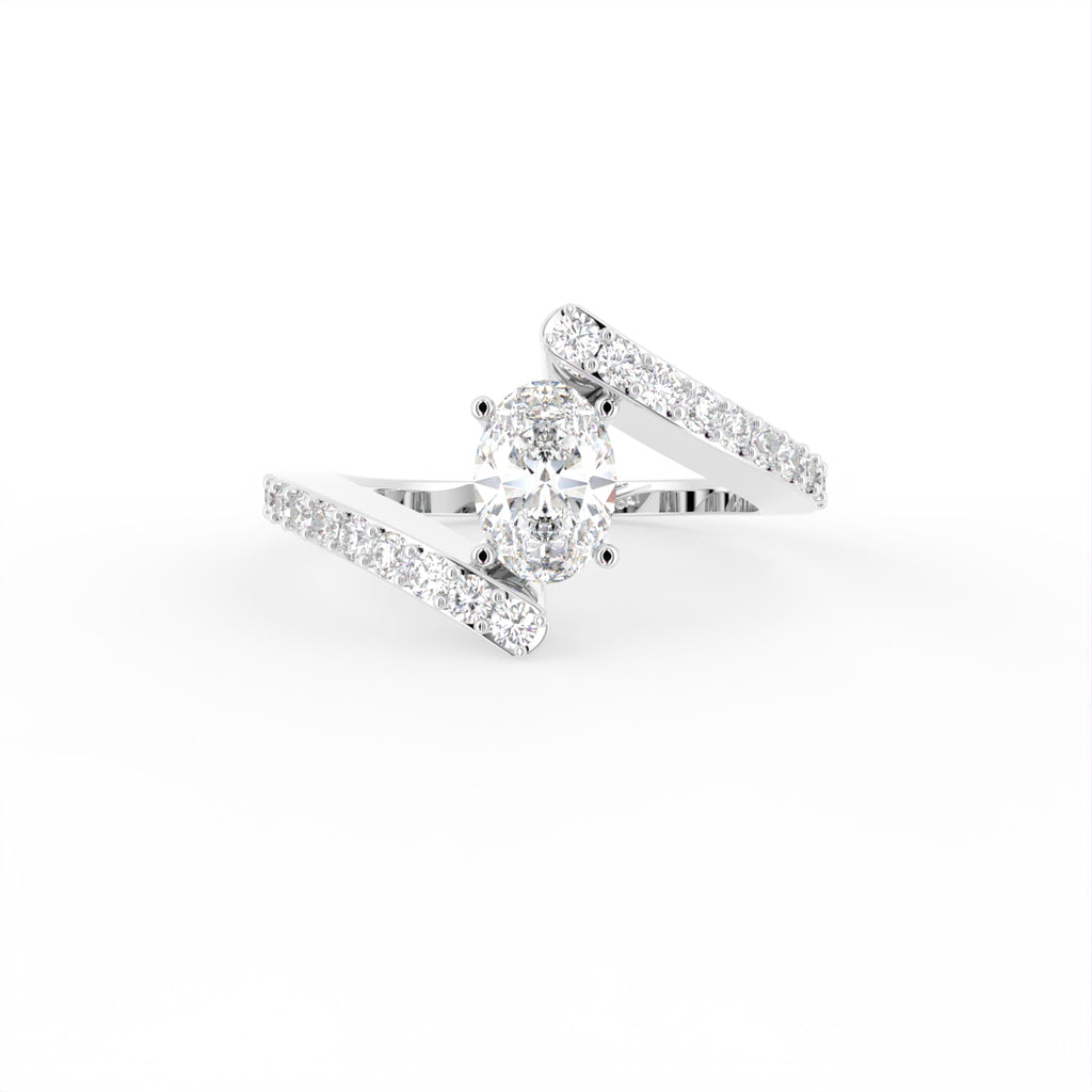 18K Bespoke Oval Diamond Ring — TOP