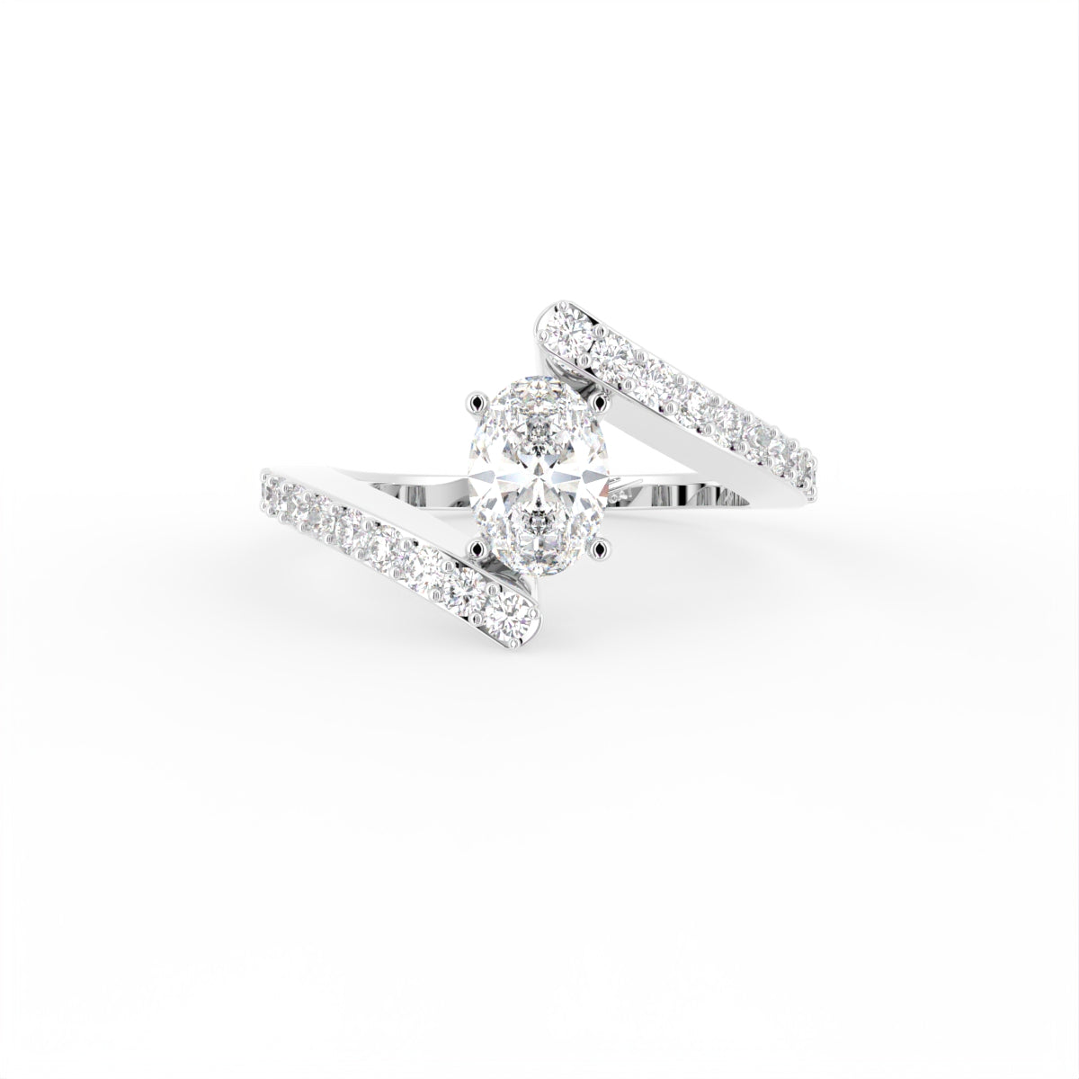 18K Bespoke Oval Diamond Ring — TOP