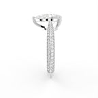 18K Solitaire Pear Diamond Engagement Ring — SIDE