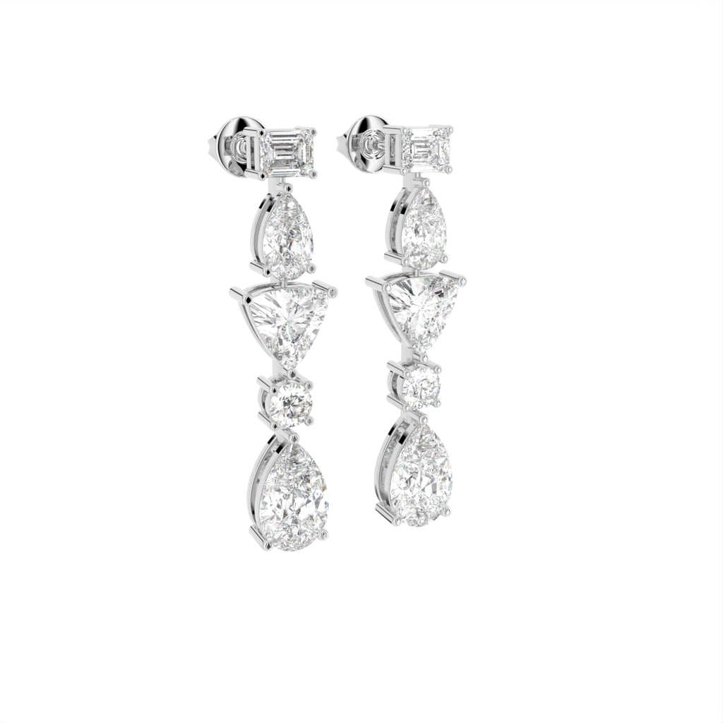 18K Diamond Drop Earrings — 3D VIEW