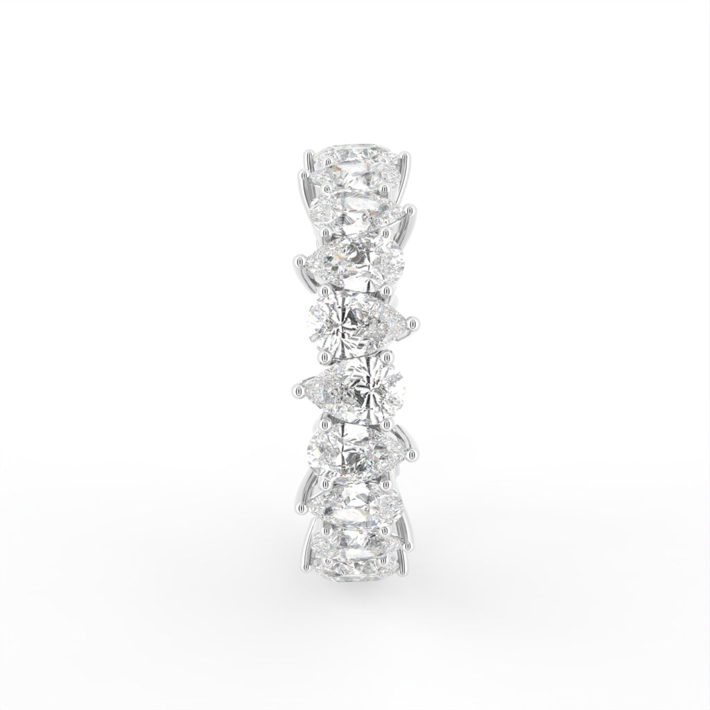 18K Full Eternity Pear Diamond Ring — SIDE