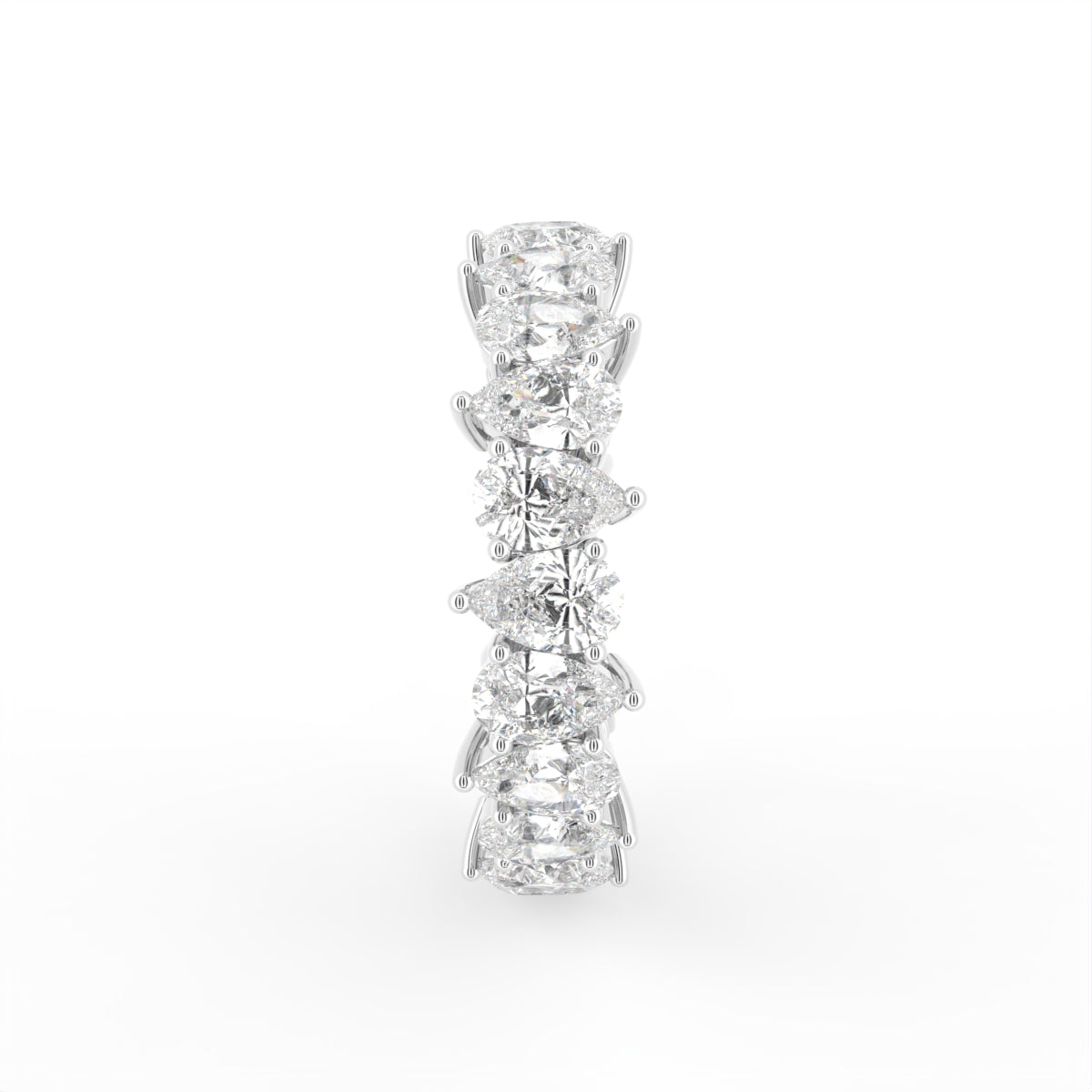 18K Full Eternity Pear Diamond Ring — SIDE
