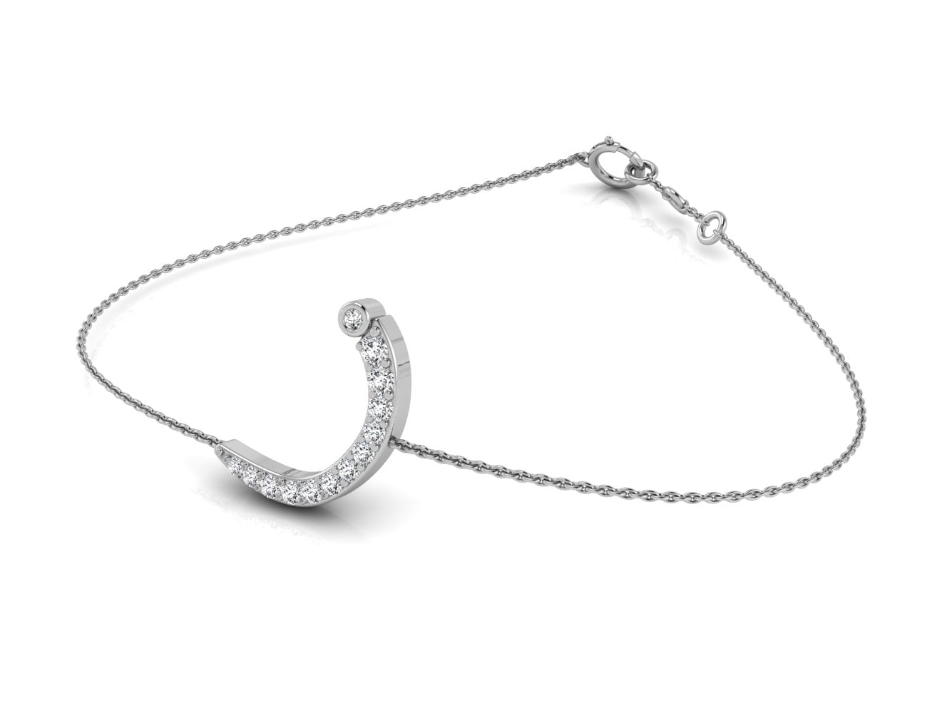 18K Arabic Alphabet Diamond Bracelet — 3D VIEW