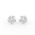 14K White Gold Floral Baguette Diamond Earrings — TOP