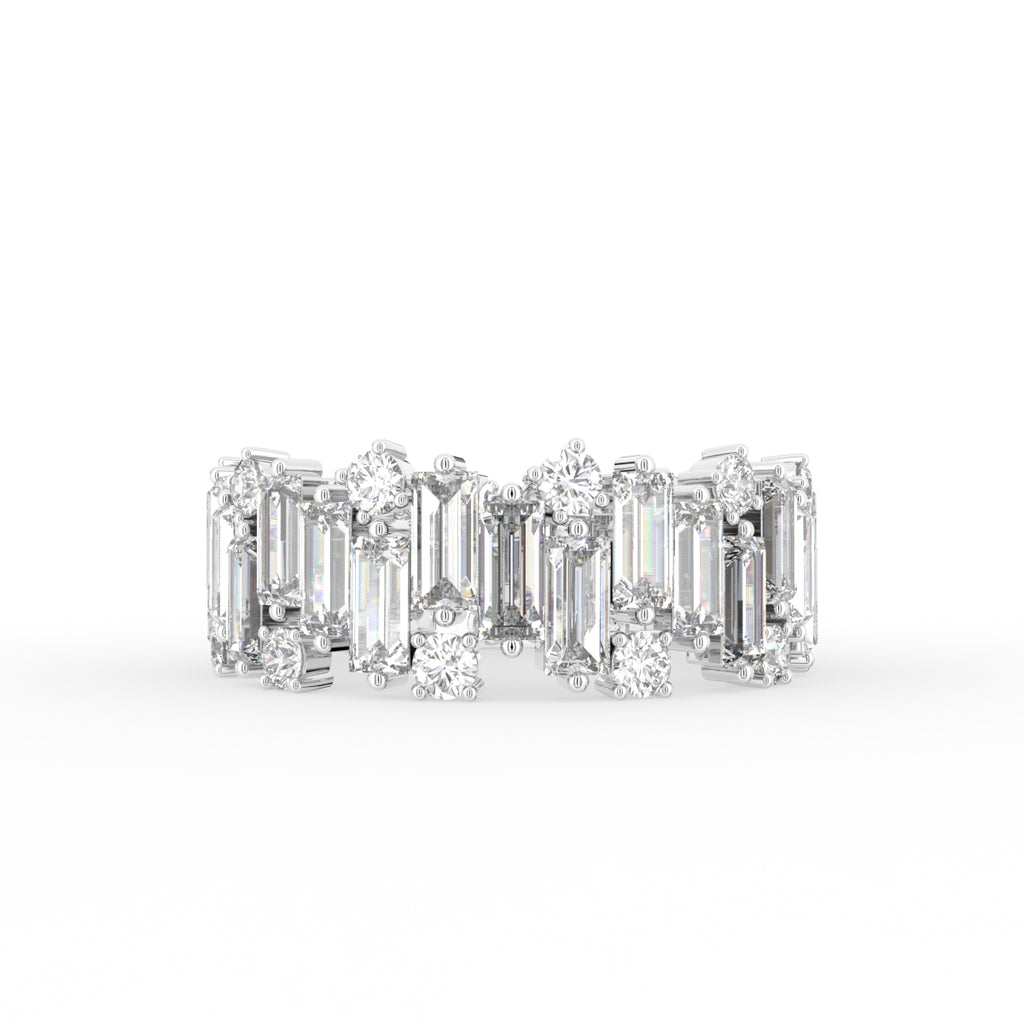 18K White Gold Baguette Eternity Diamond Ring — TOP