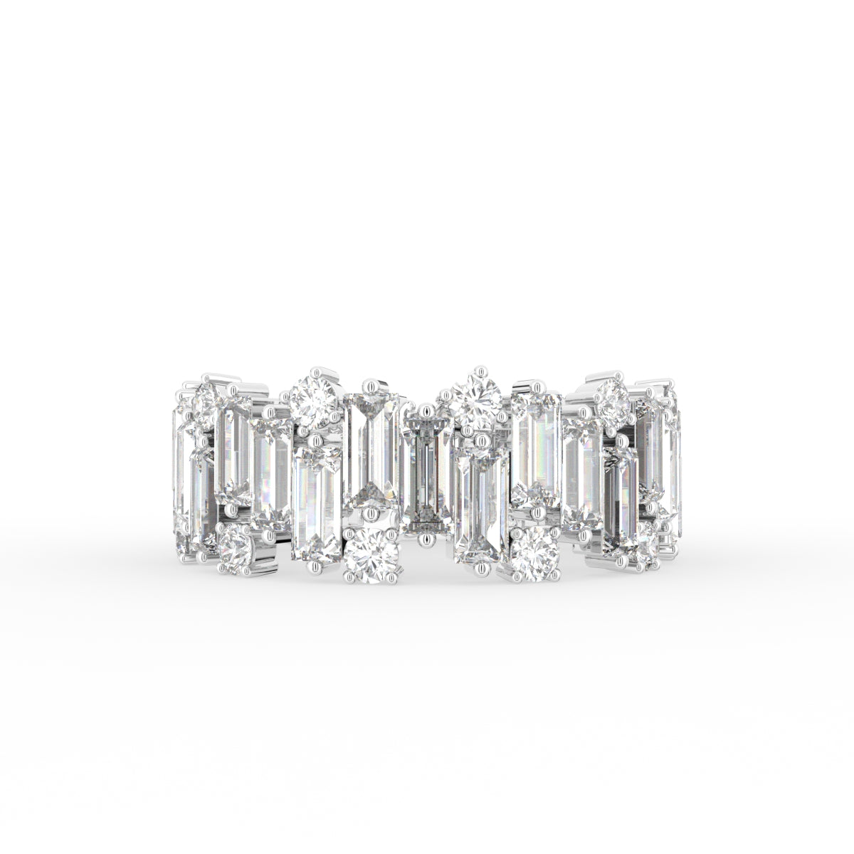 18K White Gold Baguette Eternity Diamond Ring — TOP
