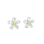 vimg:FJ4925|vimg:FJ4926|14K White Gold Pear Floral Diamond Earrings — 3D VIEW