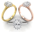 18K Halo Diamond Ring — 3 COLOR