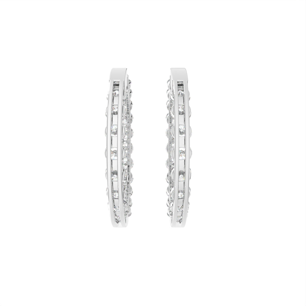 18K Diamond Hoop Earrings — BACK