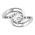 18K Solitaire Round Diamond Ring — TOP