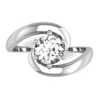 18K Solitaire Round Diamond Ring — TOP