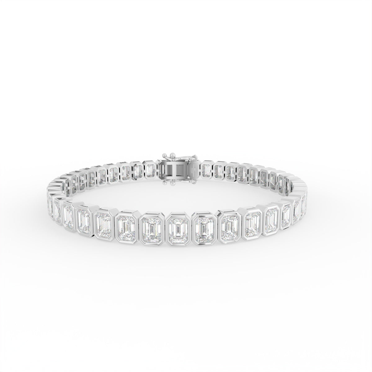 18K Yellow Gold Emerald Diamond Tennis Bracelet — TOP
