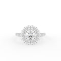 18K Halo Round Diamond Ring — TOP