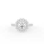 18K Halo Round Diamond Ring — TOP