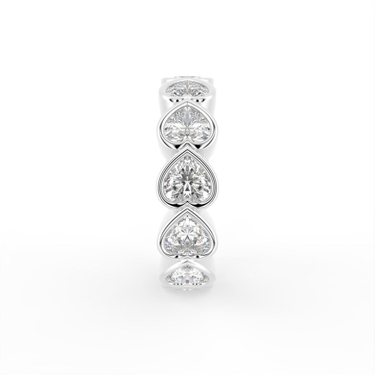 18K Full Eternity Heart Diamond Ring — SIDE